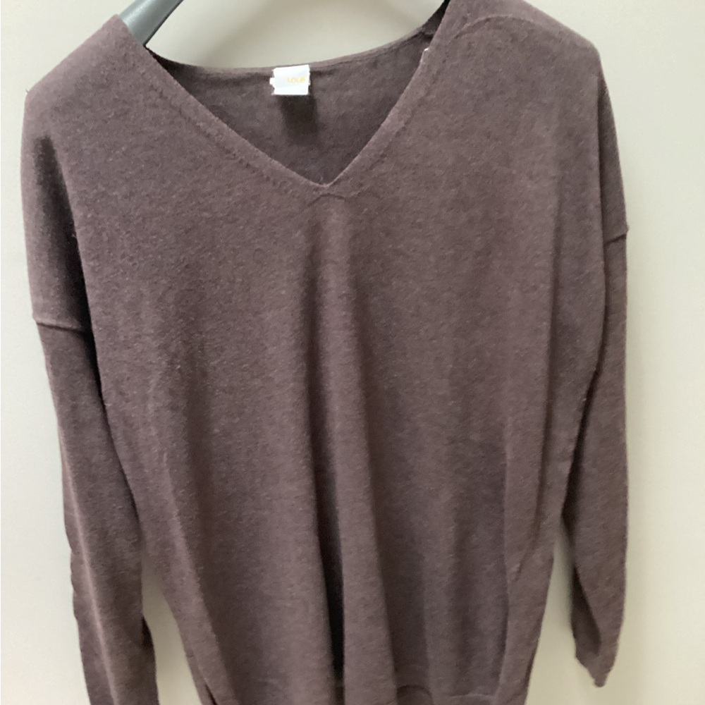 Lole V-Neck Sweater in Rich Brown
